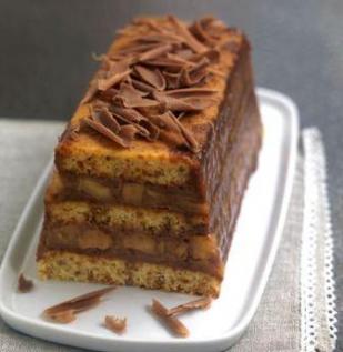 Buche pralinee au pain d epice pommes caramelisees 1